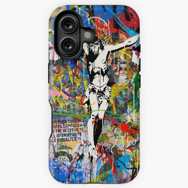 Item preview, Banksy Shopping Consumer  Jesus Pop Street Art Collage designed and sold by Teecha.