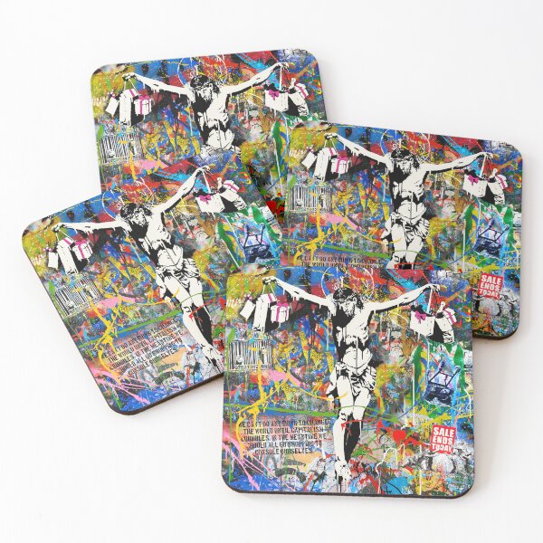 Item preview, Banksy Shopping Consumer  Jesus Pop Street Art Collage designed and sold by Teecha.