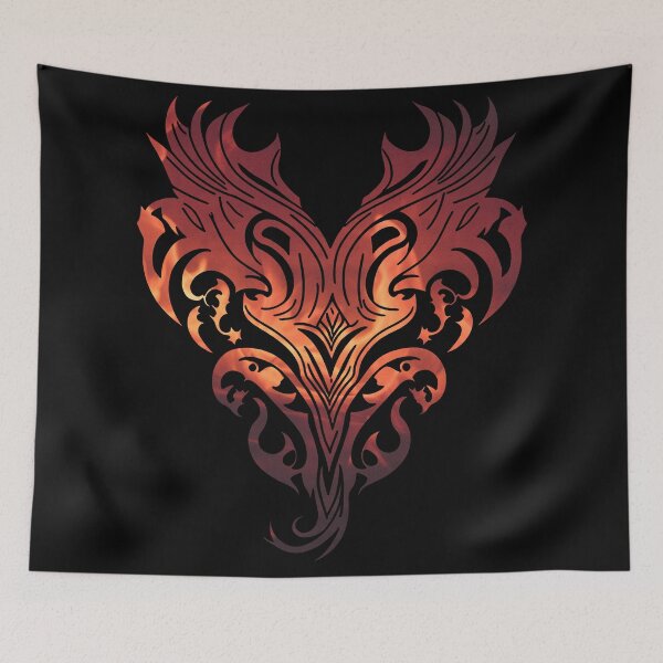 Item preview, Tribal face in the flames tattoo style designed and sold by Kashear.