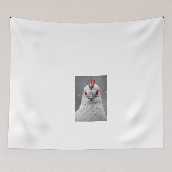 Item preview, a close up of a white bird with red eyes designed and sold by Dark Fantasy Store.