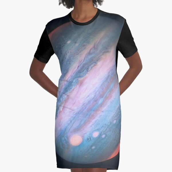 Jupiter in Infrared from Hubble Graphic T-Shirt Dress