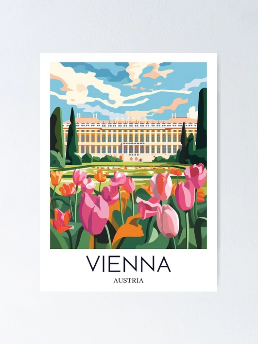 A Pop Art Travel Print of Vienna - Austria