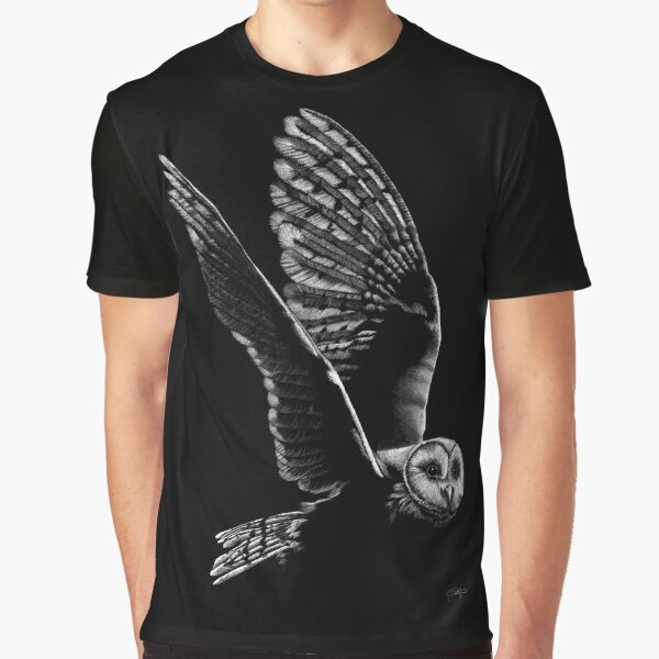 Owl in white pencil Graphic T-Shirt