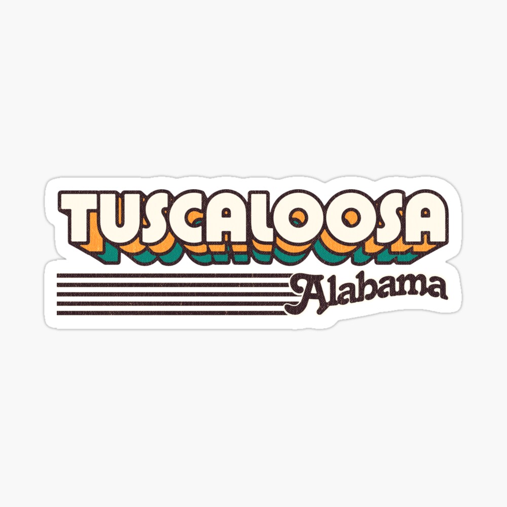 Tuscaloosa, Alabama | Retro Stripes Sticker