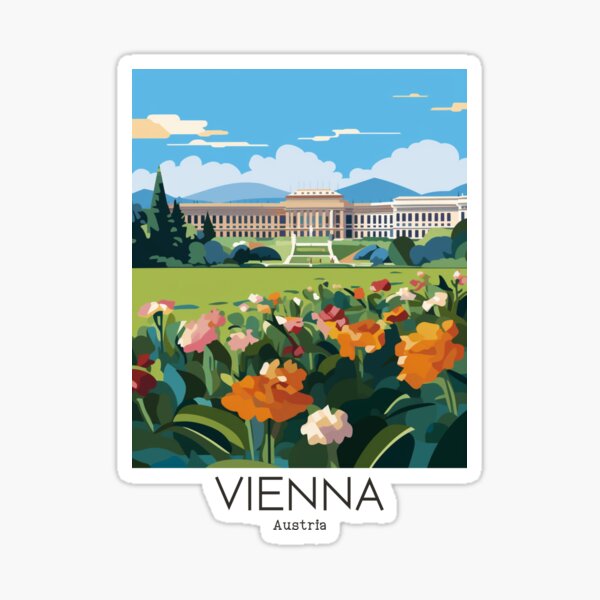 A Vintage Travel Illustration of Vienna - Austria Sticker