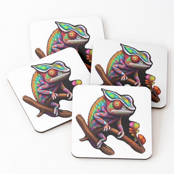 Item preview, Cute Colourful alien chameleon on a branch (2) designed and sold by ExpressioNation Origin.