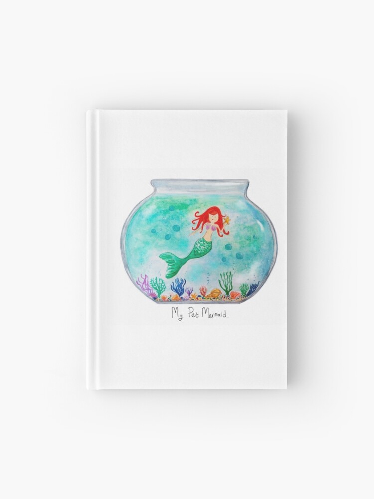 Cute Purrmaid Cat Mermaid  Hardcover Journal for Sale by Goosi