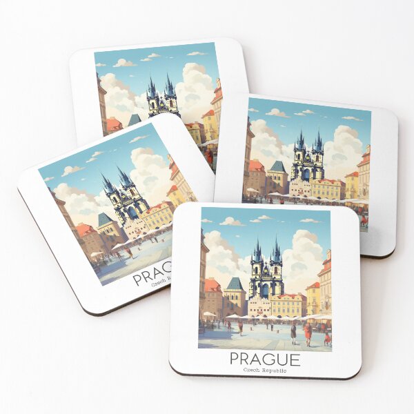 Item preview, A Vintage Travel Illustration of Prague - Czech Republic designed and sold by GoodOldVintage.