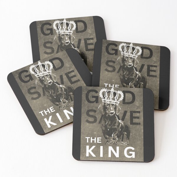 Item preview, Retro portrait of a sausage dog as a king designed and sold by KlaudiDesignArt.
