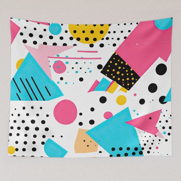 Item preview, Funky 80s and 90s Nostalgia Pop Pattern designed and sold by AeonAcademy.