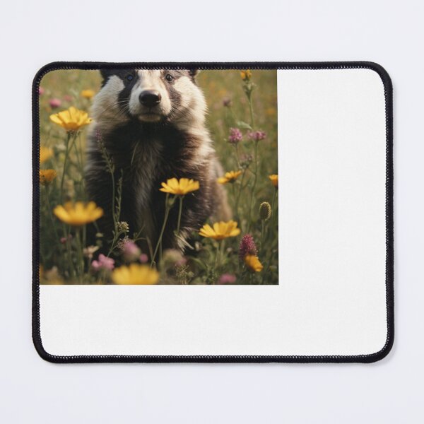Item preview, Wildflower Wanderer: A Badger Amidst Blooms designed and sold by Posivibez Designs.