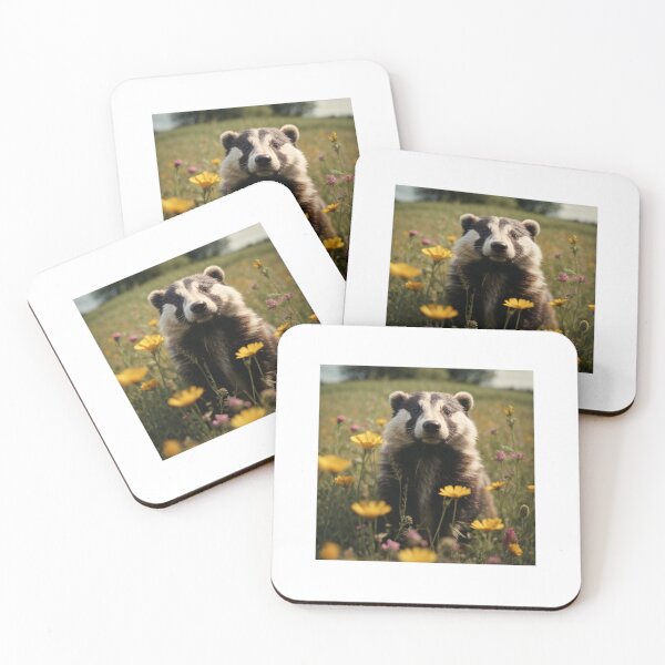 Item preview, Wildflower Wanderer: A Badger Amidst Blooms designed and sold by Posivibez Designs.
