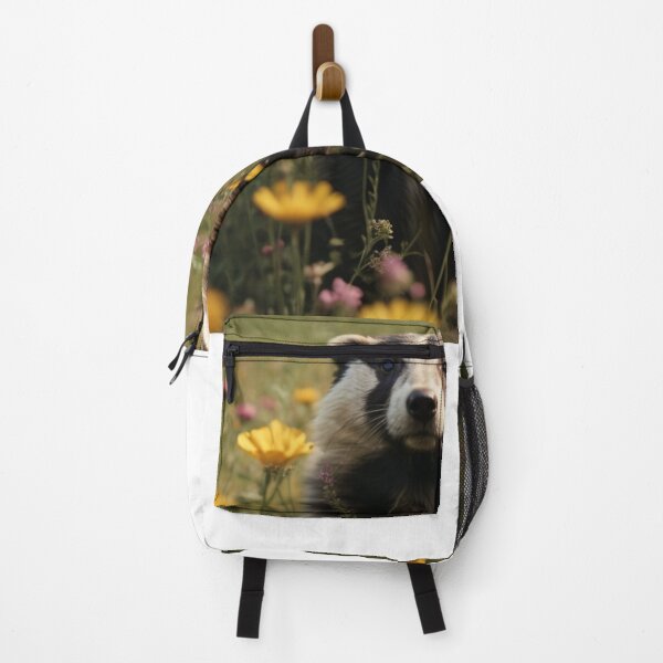 Item preview, Wildflower Wanderer: A Badger Amidst Blooms designed and sold by Posivibez Designs.