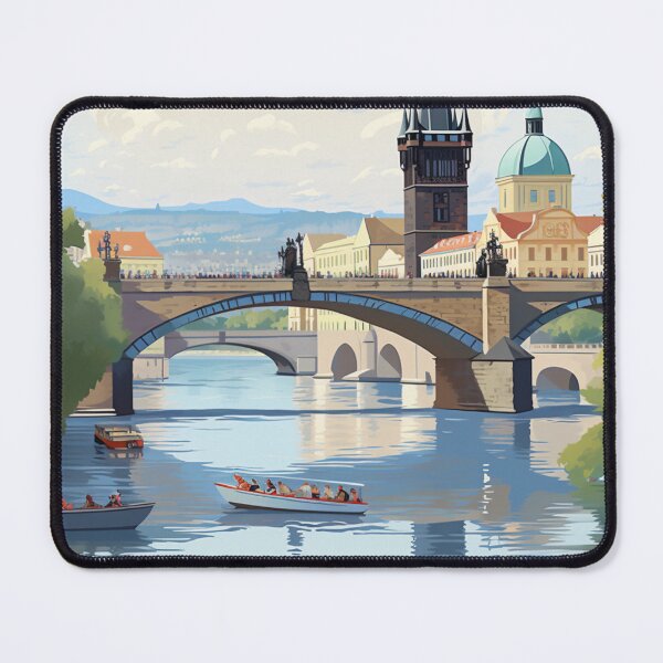 Item preview, A Vintage Travel Illustration of Prague - Czech Republic designed and sold by GoodOldVintage.