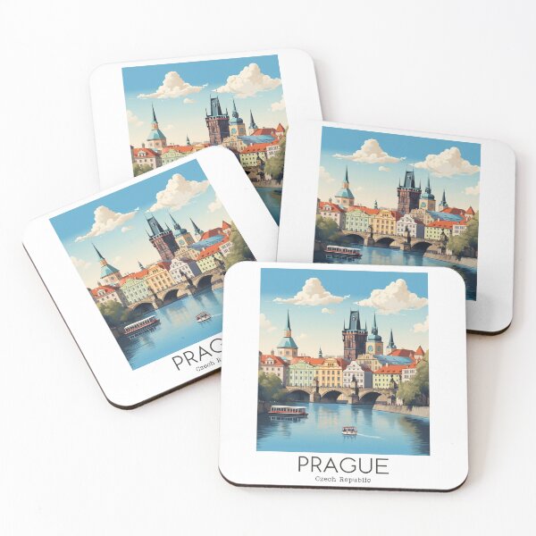 Item preview, A Vintage Travel Illustration of Prague - Czech Republic designed and sold by GoodOldVintage.