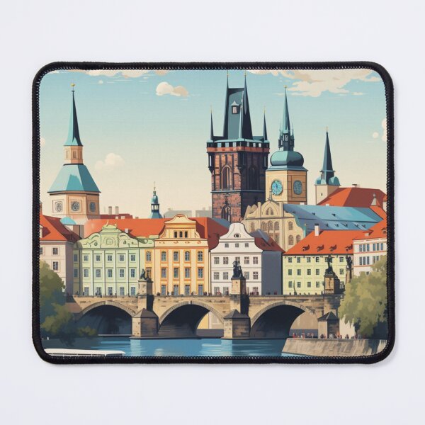 Item preview, A Vintage Travel Illustration of Prague - Czech Republic designed and sold by GoodOldVintage.
