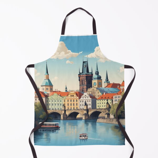 Item preview, A Vintage Travel Illustration of Prague - Czech Republic designed and sold by GoodOldVintage.