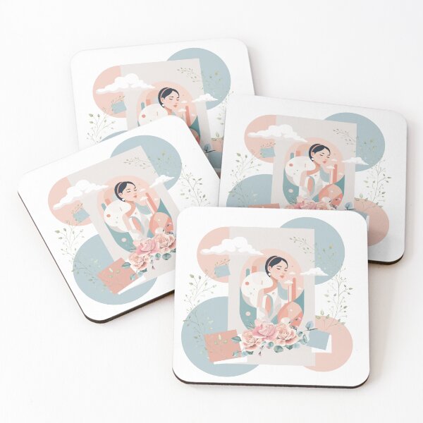 Item preview, Beautiful woman ,abstract shapes pastel tones designed and sold by Piano-pn.