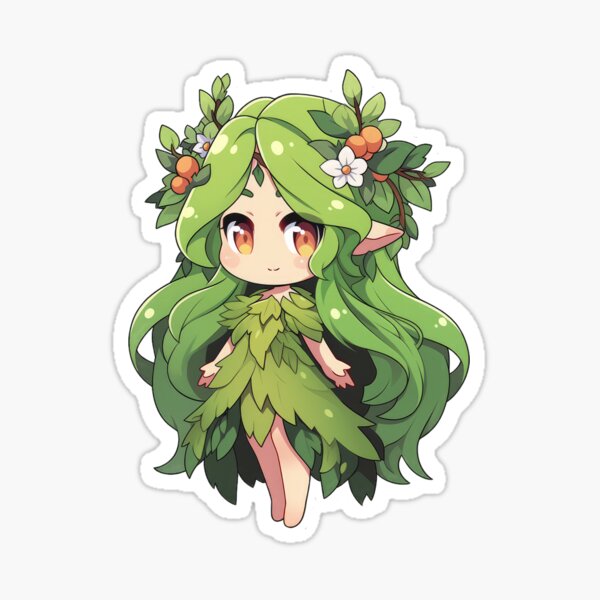 Vista previa del artículo con la obra «Linda criatura Chibi Dryad», diseñado y vendido por SundayDonuts.