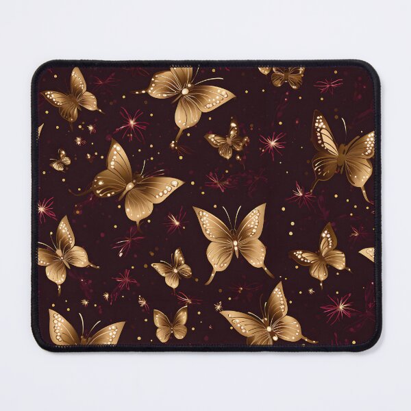 Item preview, Opulent Elegance: Goldleaf Glitter Butterfly and Snowflake Seamless Pattern designed and sold by AlienSkinEyes.