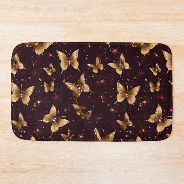 Item preview, Opulent Elegance: Goldleaf Glitter Butterfly and Snowflake Seamless Pattern designed and sold by AlienSkinEyes.