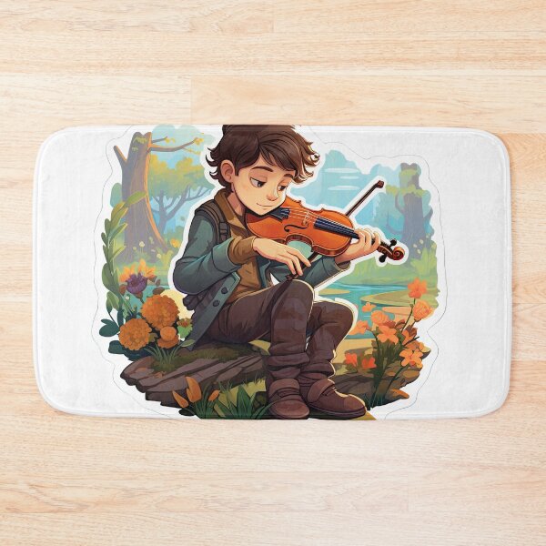 Item preview, Image of a boy with a musical instrument designed and sold by abmkf.