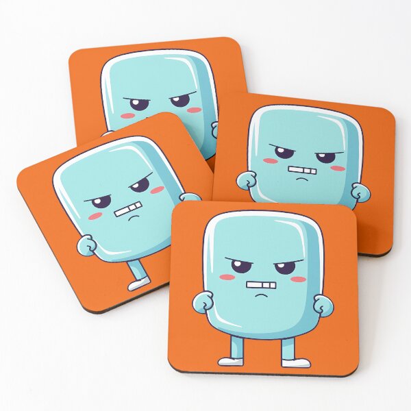 Item preview, Angry cute kawaii character, emoticon, funny character, funny, orange Background designed and sold by Crazy4Graphics.