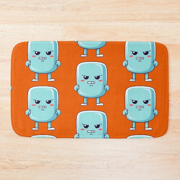 Item preview, Angry cute kawaii character, emoticon, funny character, funny, orange Background designed and sold by Crazy4Graphics.