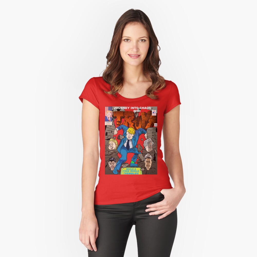 Trump God of Blunder Journey into chaos Fitted Scoop T-Shirt