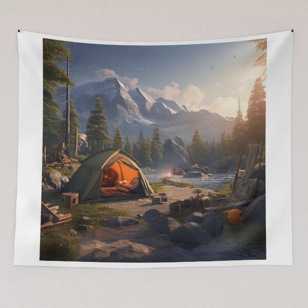 Artikelvorschau, Der Campingplatz am Urlaubstag mit herrlicher Aussicht entworfen und verkauft von EternityLoves.