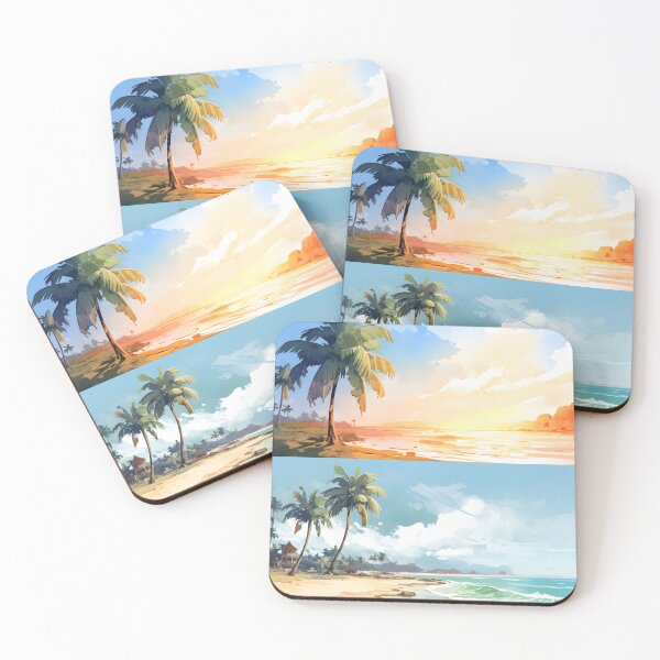 Item preview, Dreamy Coastal Getaway | Watercolor Nature Art designed and sold by Shirtastically.
