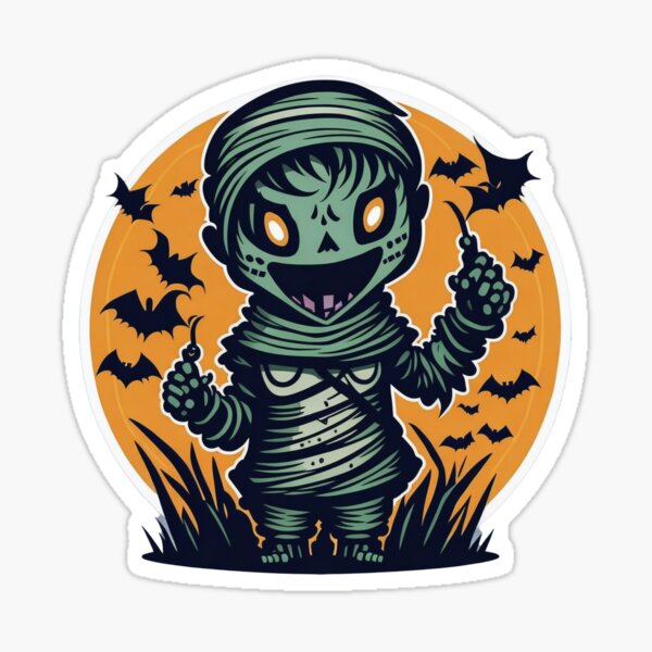 Happy Halloween Mummy Sticker