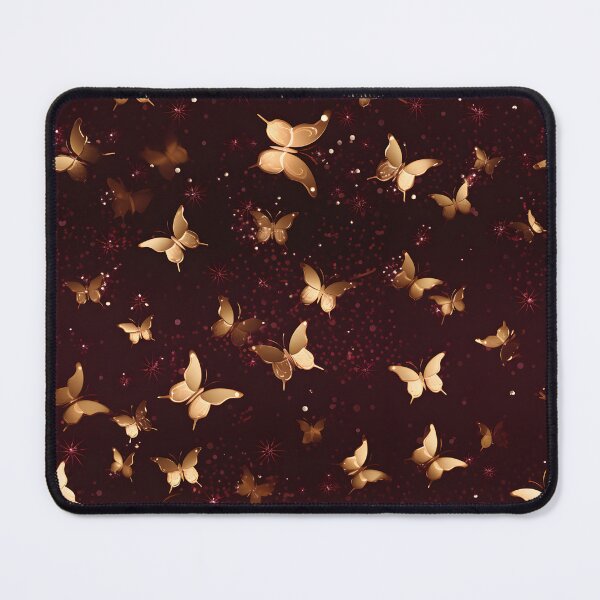 Item preview, Opulent Elegance: Goldleaf Glitter Butterfly and Snowflake Seamless Pattern designed and sold by AlienSkinEyes.
