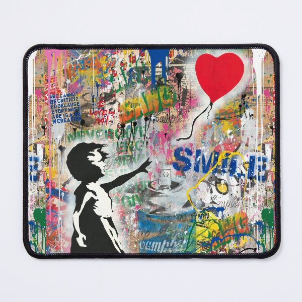 Item preview, Balloon Girl Street Art Mashup Pop Culture Collage designed and sold by Teecha.