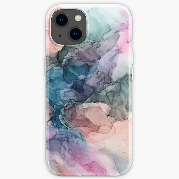 Pastels célestes 2: peinture à l'encre abstraite originale Coque souple iPhone