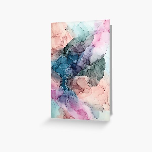 Heavenly Pastels 2: Original Abstract Ink Painting Greeting Card