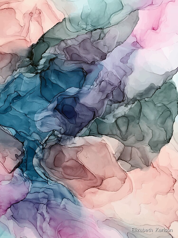 Heavenly Pastels 2: Original Abstract Ink Painting by LSchulz19