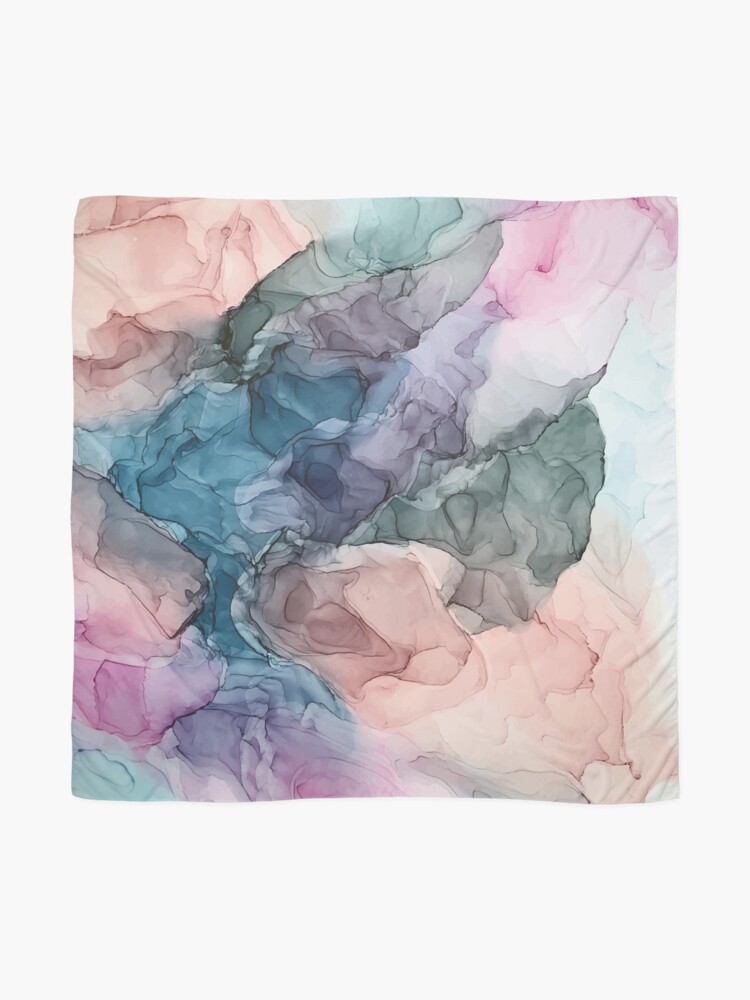 Alternate view of Heavenly Pastels 2: Original Abstract Ink Painting Scarf