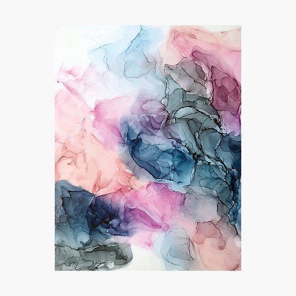 Heavenly Pastels 1: Original Abstract Ink Painting Photographic Print