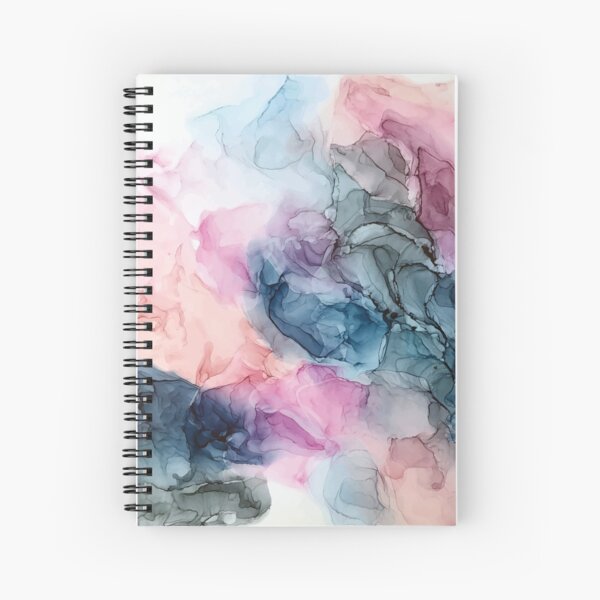 Heavenly Pastels 1: Original Abstract Ink Painting Spiral Notebook
