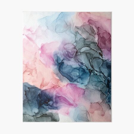 Heavenly Pastels 1: Original Abstract Ink Painting Art Board Print