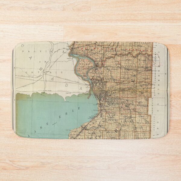 Item preview, Vintage Map of Erie and Niagara County NY (1895) designed and sold by BravuraMedia.