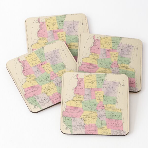 Item preview, Vintage Map of Cheshire County NH (1892) designed and sold by BravuraMedia.