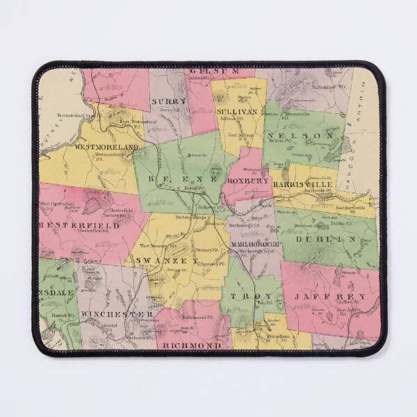 Item preview, Vintage Map of Cheshire County NH (1892) designed and sold by BravuraMedia.