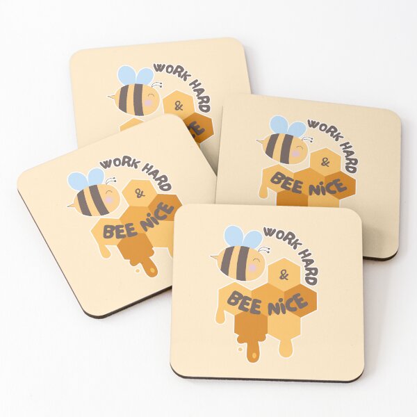 Item preview, Work Hard and Bee Nice | Cute Happy Bee designed and sold by Kimochi-Shop.