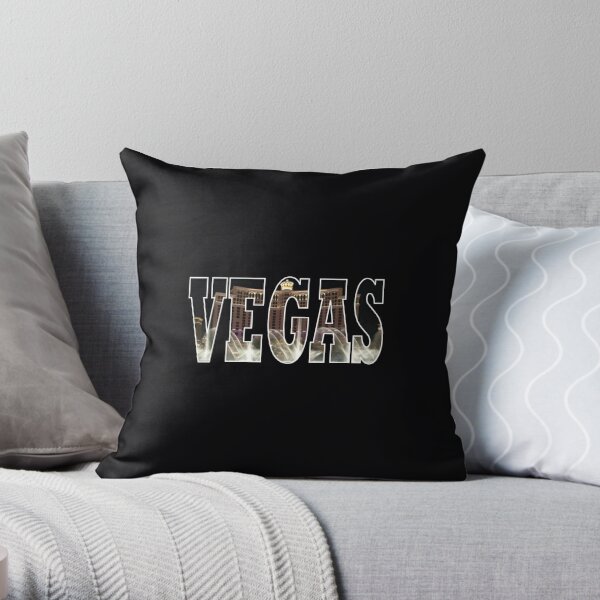 Restaurant Row on Lake Bellagio at Daybreak in Las Vegas Throw Pillow