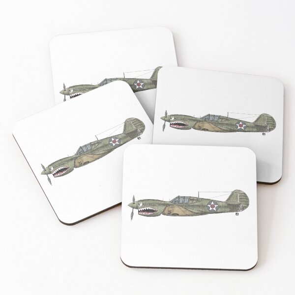 Item preview, Hand Drawn Water Color Pen And Ink P40 Warhawk Flying Tigers designed and sold by bellavanceink.