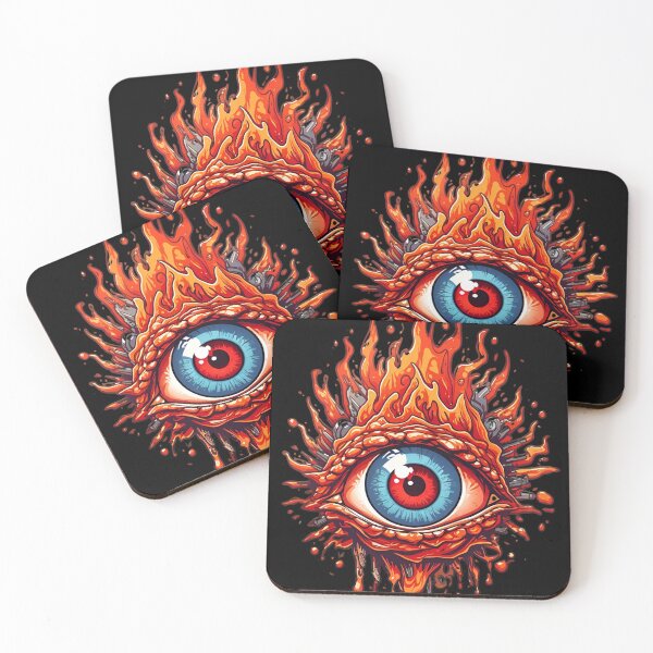 Item preview, Flaming Eyeball Art - Fiery Gaze Captured in Intricate Design designed and sold by ElLocoMus.