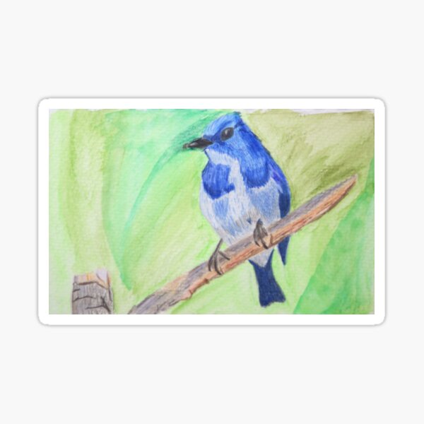 Item preview, Ultramarine Flycatcher - Mix Media Painting designed and sold by Michael Keeter.