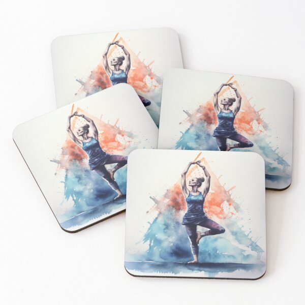 Item preview, relax yoga movement hand draw water colour designed and sold by Superann8.